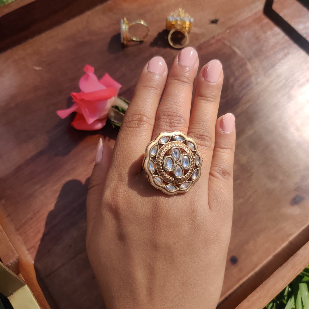 Elara Kundan Festive Ring