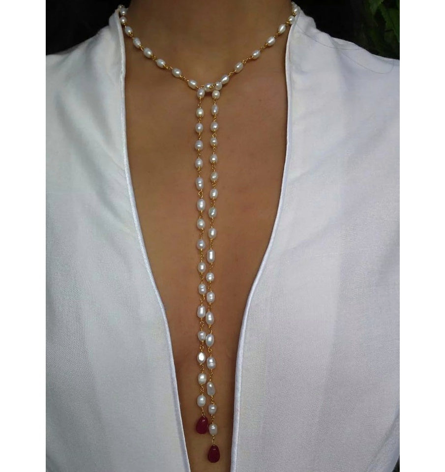 Amari Freshwater Pearl Chain Necklace