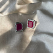 Load image into Gallery viewer, Claire Studs Pink/Sapphire
