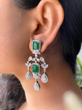 Load image into Gallery viewer, Zara Green Chandelier Earrings
