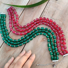 Load image into Gallery viewer, Trieste Necklace ( Red/ Green color options)
