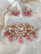 Load image into Gallery viewer, Sahiba Kundan Choker set- Pink
