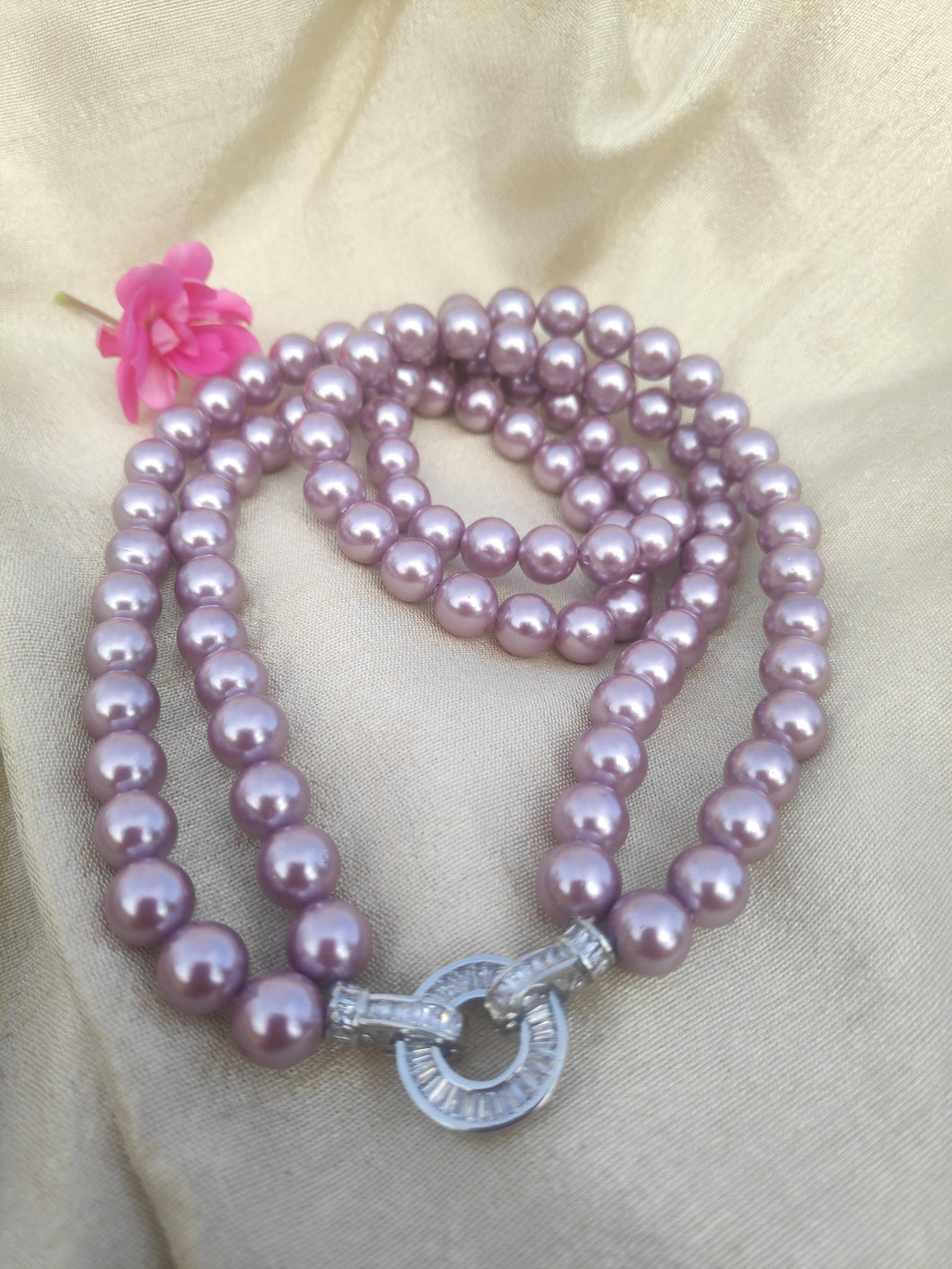 Classic Pearl Necklace - Lilac